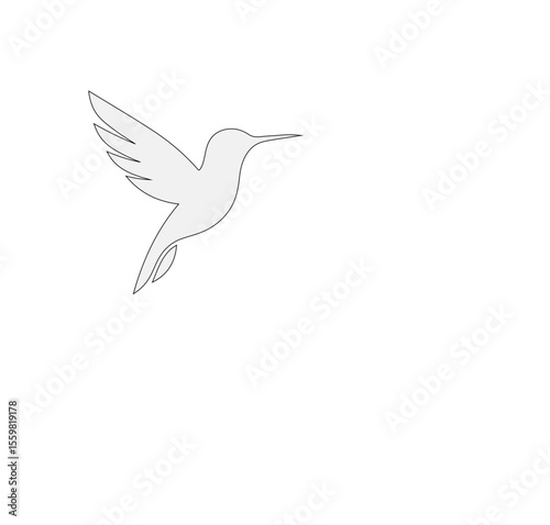 "Midnight Hover – A Minimalist Hummingbird Silhouette"