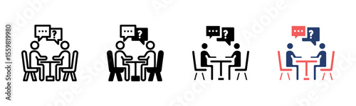 Interview icon sheet multiple style collection