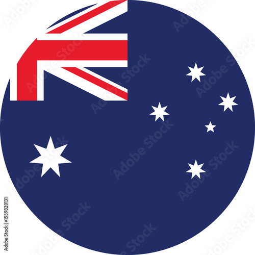 Circular flag of Australia country vector design and digital