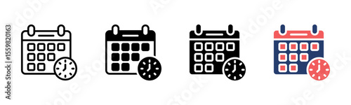 Schedule icon sheet multiple style collection