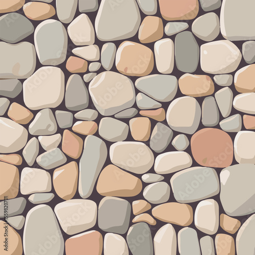 Stone wall texture, grey cobblestone surface, natural masonry background, abstract stonework design	