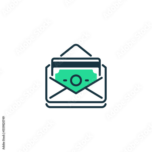 Paycheck line icon. Universal creative premium symbol. Vector sign icon logo template. Vector illustration