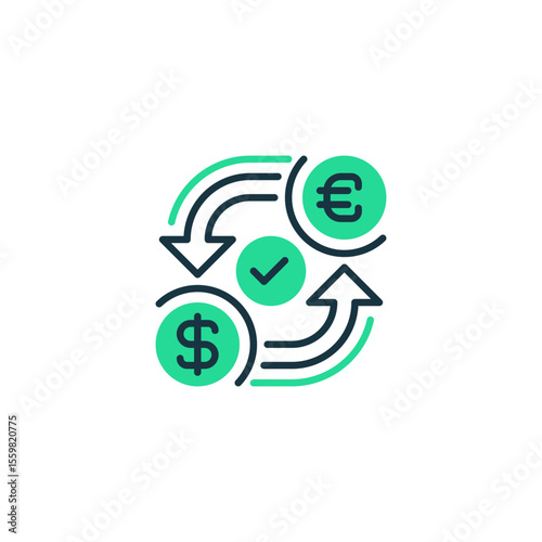 Money Exchange line icon. Universal creative premium symbol. Vector sign icon logo template. Vector illustration