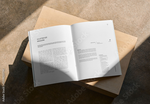 Mockup Of Customizable Open Us Letter Magazine