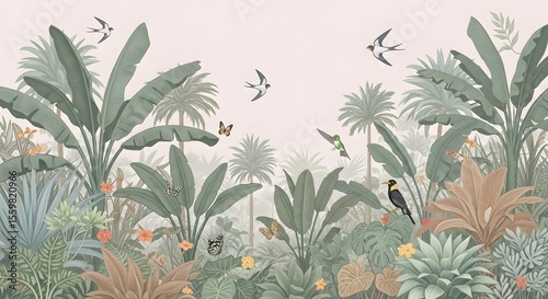 Watercolor hummingbird art print, floral hummingbird illustration, hummingbird painting design