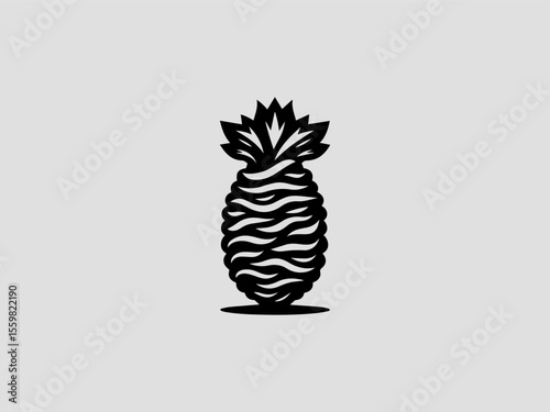 Minimalist wasabi root vector logo for authentic Japanese restaurants or sushi brands