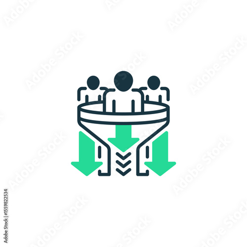 Sales Funnel Shrink line icon. Universal creative premium symbol. Vector sign icon logo template. Vector illustration