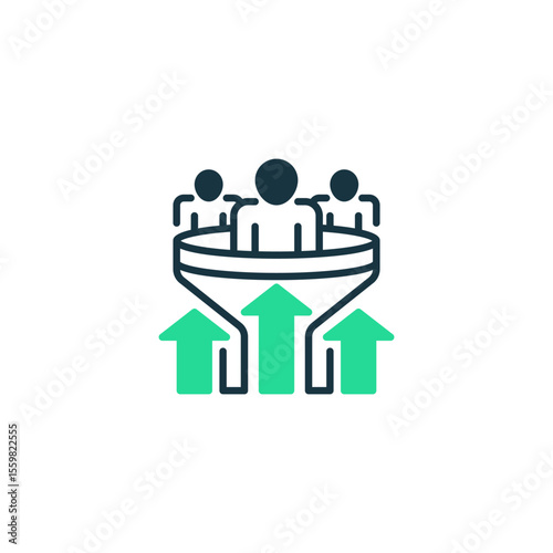 Sales Funnel Growth line icon. Universal creative premium symbol. Vector sign icon logo template. Vector illustration