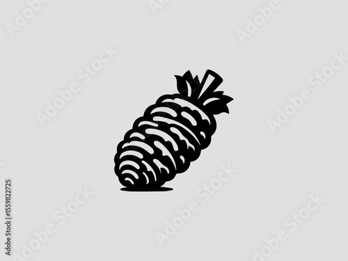 Minimalist wasabi root vector logo for authentic Japanese restaurants or sushi brands