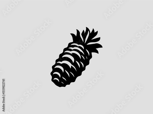 Minimalist wasabi root vector logo for authentic Japanese restaurants or sushi brands