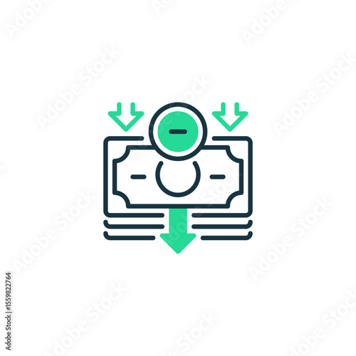 Revenue Decline line icon. Universal creative premium symbol. Vector sign icon logo template. Vector illustration