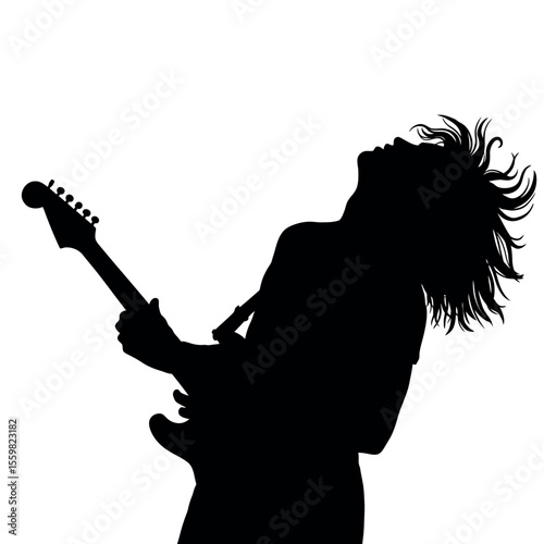 guitar player silhouette vector