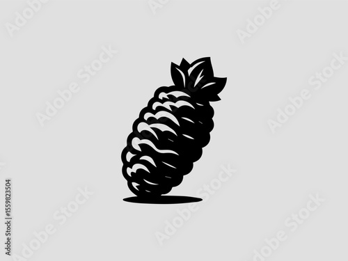 Minimalist wasabi root vector logo for authentic Japanese restaurants or sushi brands