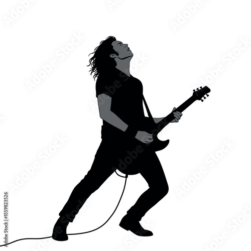 guitar player silhouette vector