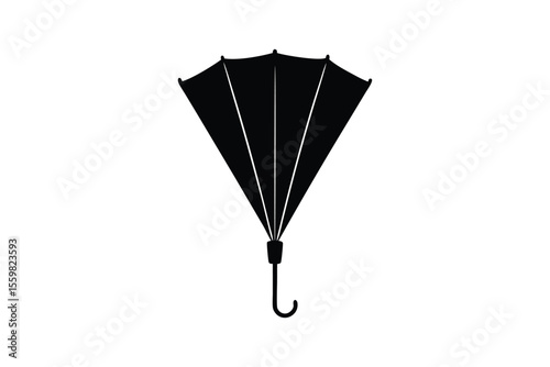 Silhouette art illustration of a folded umbrella with strap.eps