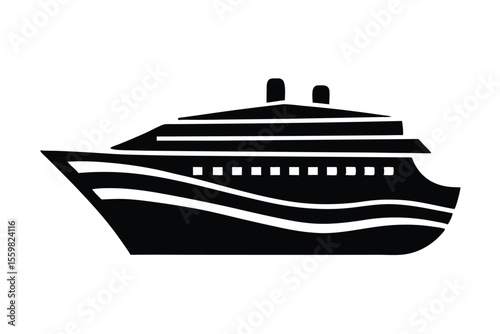 cruise ship vector icon