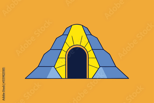 Ancient Temple Illustration: A vibrant and symbolic illustration showcasing a historical pyramid temple against a warm, inviting backdrop.