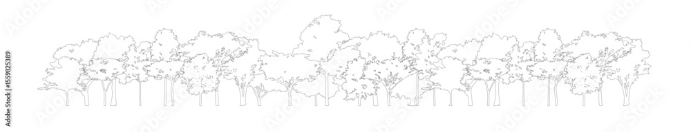 tree section for decorate boarder or architectural drawing
