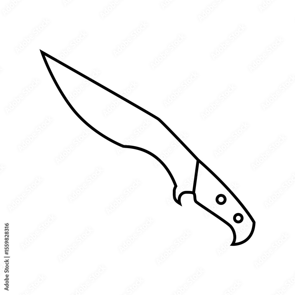 Obraz premium Knife icon vector. Hunting knife illustration sign. Military knife communication symbol. Cold weapon web icon.