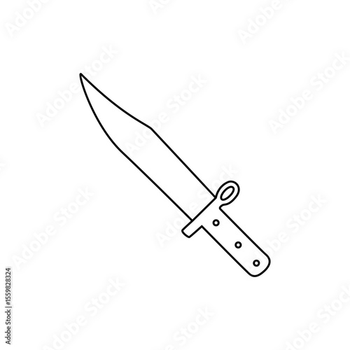 Knife icon vector. Hunting knife illustration sign. Military knife communication symbol. Cold weapon web icon.