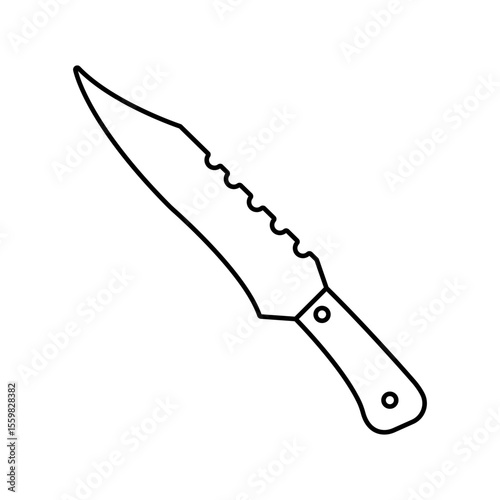 Knife icon vector. Hunting knife illustration sign. Military knife communication symbol. Cold weapon web icon.