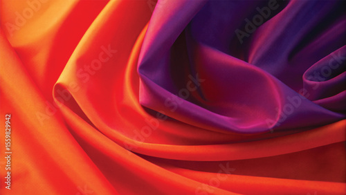 Velvety red rose petals on a luxurious silk and satin background capture the essence of romantic beauty and nature's delicate texture