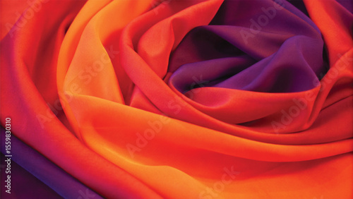 Velvety red rose petals on a luxurious silk and satin background capture the essence of romantic beauty and nature's delicate texture