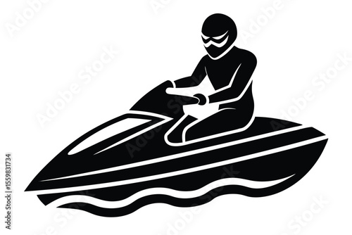 jet ski rider vector icon