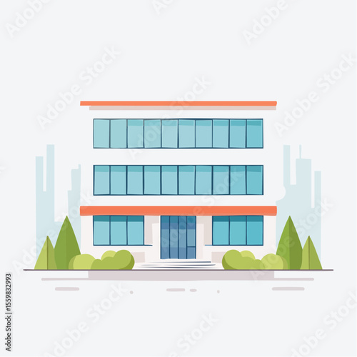 clean facade of a modern house with straight lines, large windows, and a neutral background