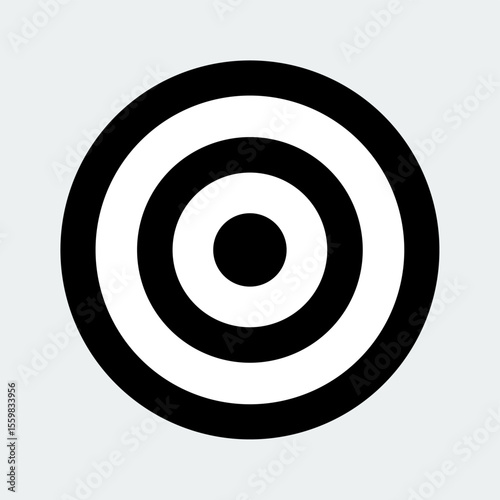 Target icon isolated on grey background. Business aim and target focus symbol