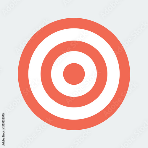Target symbol isolated on grey. Red and white circles