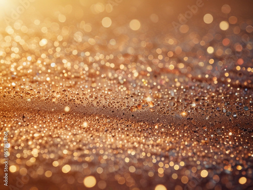 Warm Golden Glitter Texture with Radiant Glow and Soft Bokeh Highlights