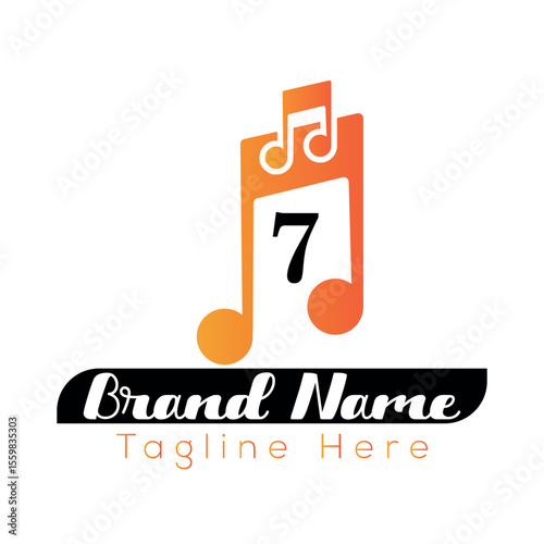Company logo design with a modern vector illustration of a business symbol icon, perfect for web and new technology concepts music 7 logo Design