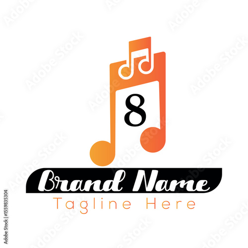 Company logo design with a modern vector illustration of a business symbol icon, perfect for web and new technology concepts music 8 logo Design