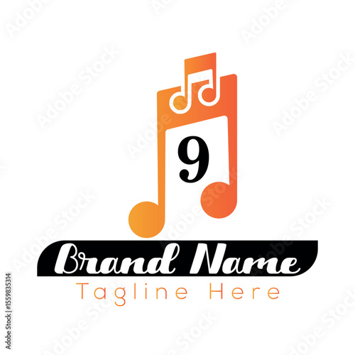Company logo design with a modern vector illustration of a business symbol icon, perfect for web and new technology concepts music 9 logo Design