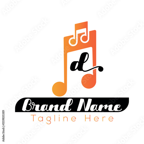 Company logo design with a modern vector illustration of a business symbol icon, perfect for web and new technology concepts music D logo Design