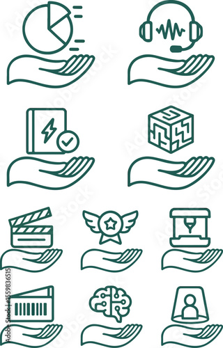 "Icons of Insight – A Minimal Handheld Symbol Set for Innovation and Intellect"