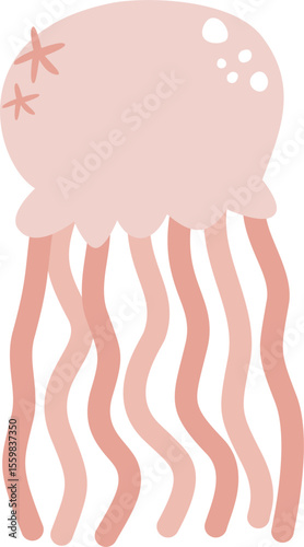 Cute jellyfish vector illustration