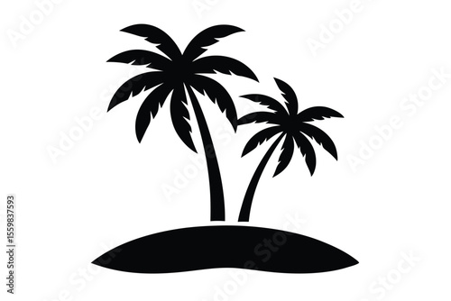 palm tree island vector icon