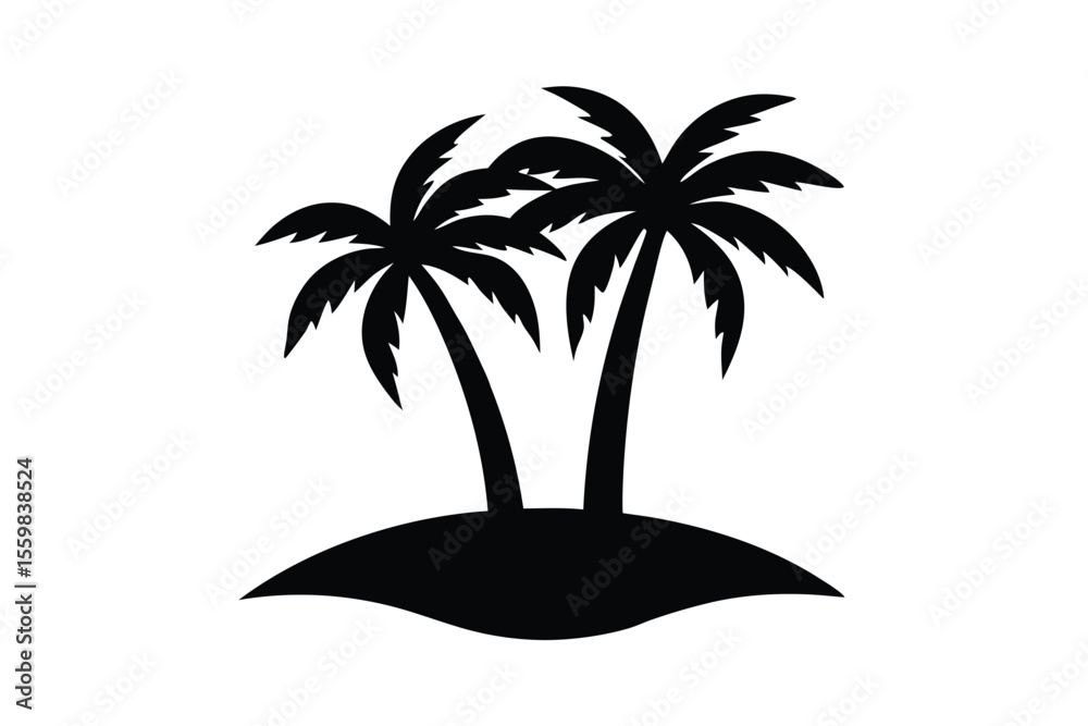 Fototapeta premium palm tree island vector icon