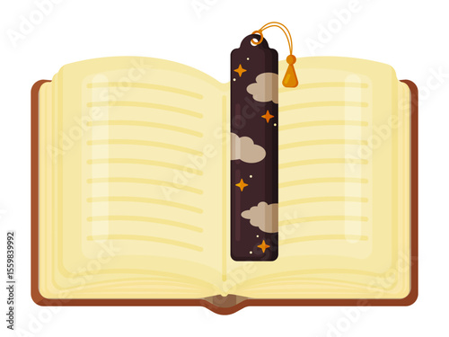 Open Book with Mystical Cloud Bookmark