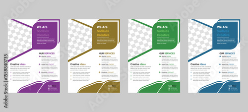 Corporate business flyer template design set, cover modern layout, annual report, poster, Professional Business flyer in A4 with colorful business proposal, promotion, advertise, cover page.