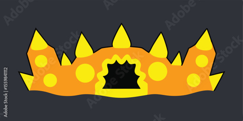 Fiery Spiked Crown A Volcanic Illustration of Majestic Power