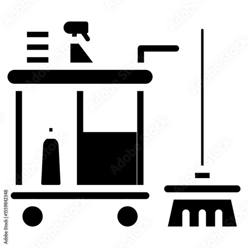 restaurant cleaning glyph icon