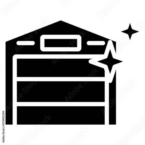 garage cleaning glyph icon