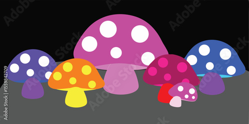 Enchanted Forest A Colorful Collection of Whimsical Mushrooms