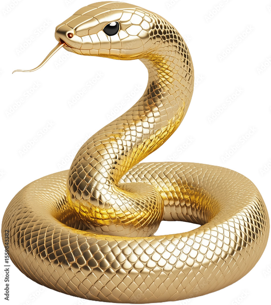 Fototapeta premium 투명한 황금 뱀