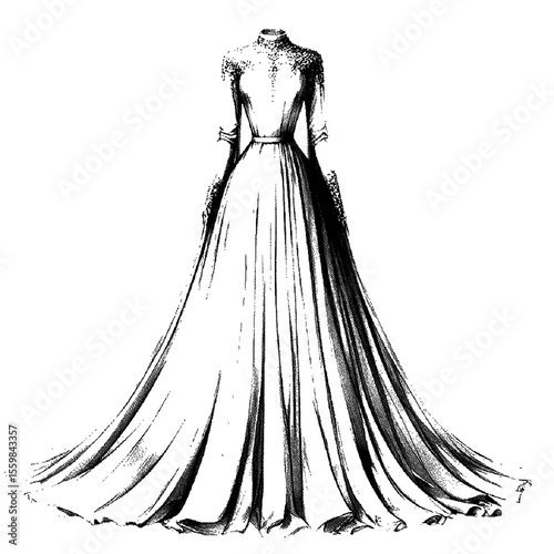 Silhouette of a draped window valance on transparent background