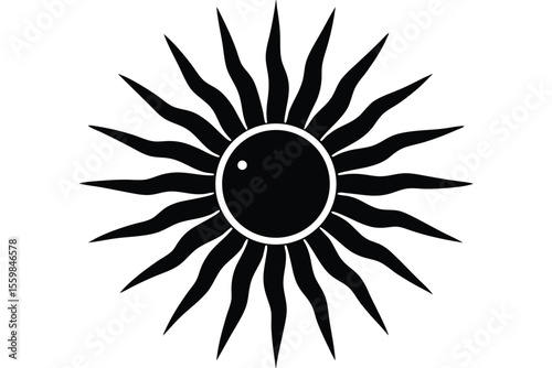summer sun with rays vector icon