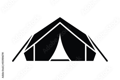 summer tent camping vector icon